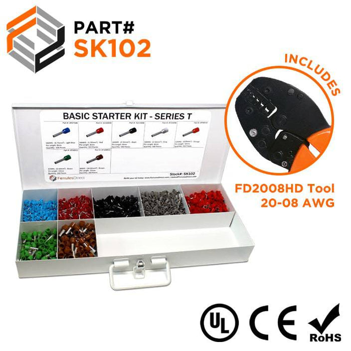 SK102 - Heavy Duty Starter Kit + FD2008HD Tool - T Series - Ferrules Direct