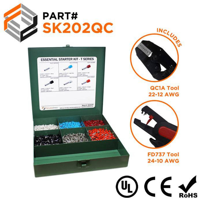 SK202QC - Essential Wire Ferrule Kit + QC1A & FD737 Tools - T Series - Ferrules Direct
